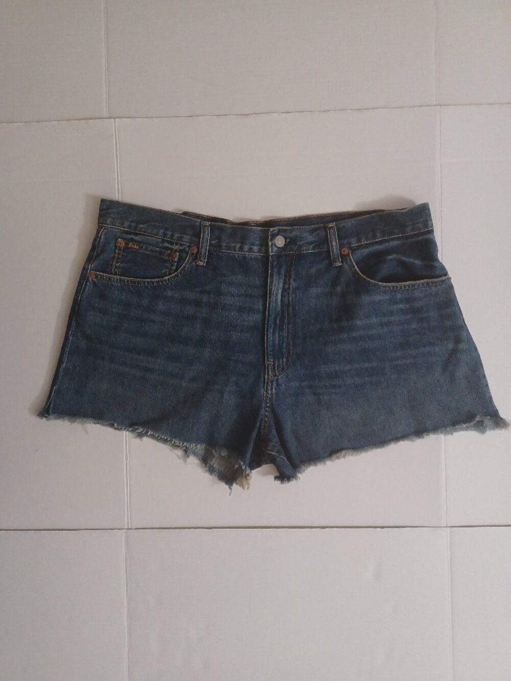Polo Ralph Lauren Cut Off Raw Frayed Hem Denim Shorts Size 34